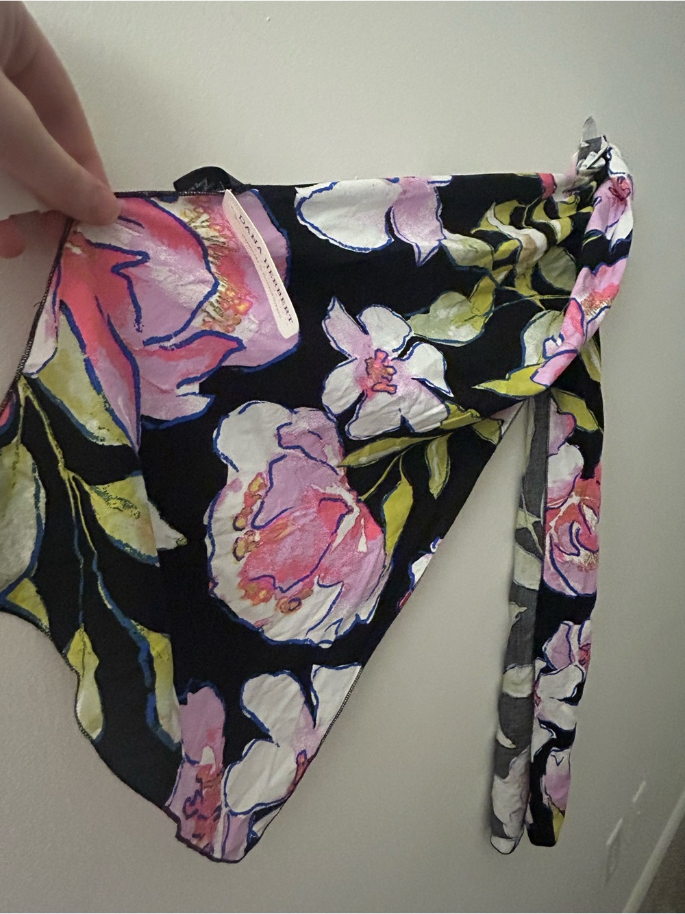 Floral Black Pink Scarf Wrap Dana Herbert
